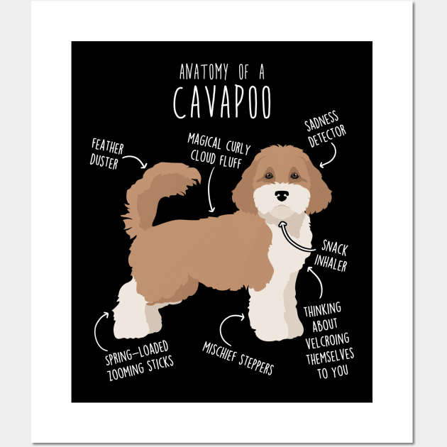 Parti Cavapoo Dog Anatomy Wall Art by Psitta
